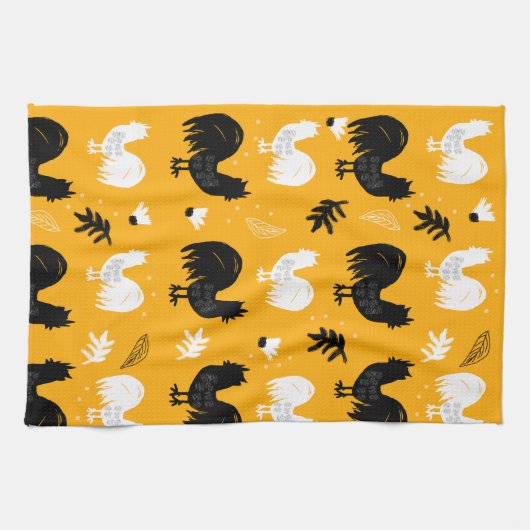 Linge De Cuisine Roosters rustique Motif de ferme (Horizontal)
