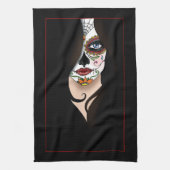 Linge De Cuisine Rosa Sugar Skull Portrait (Vertical)
