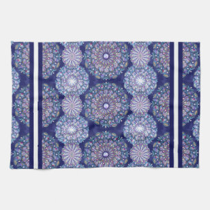 Linge De Cuisine Rosace bleue