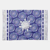 Linge De Cuisine Rosace bleue et flocon de neige (Horizontal)