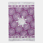 Linge De Cuisine Rosace rouge cardinale et flocon de neige (Vertical)