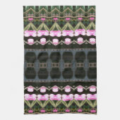 Linge De Cuisine Rose à motifs verts (Vertical)