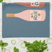 Linge De Cuisine Rose Amateurs de vins toute la journée (Plié)