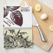 Linge De Cuisine Rose antique - Votre choix de texte (Quart Plié)