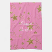 Linge De Cuisine Rose avec étoiles d'or (Vertical)