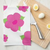 Linge De Cuisine Rose blanc et vert (Quart Plié)