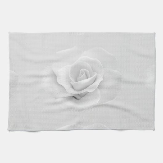 Linge De Cuisine Rose blanche (Horizontal)
