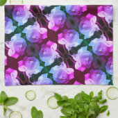 Linge De Cuisine Rose blanche avec Raindrops Art Floral Abstrait (Plié)