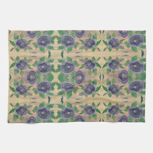 Linge De Cuisine Rose bleu foncé (Horizontal)