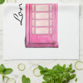 Linge De Cuisine Rose - cabine de téléphone britannique - (Plié)