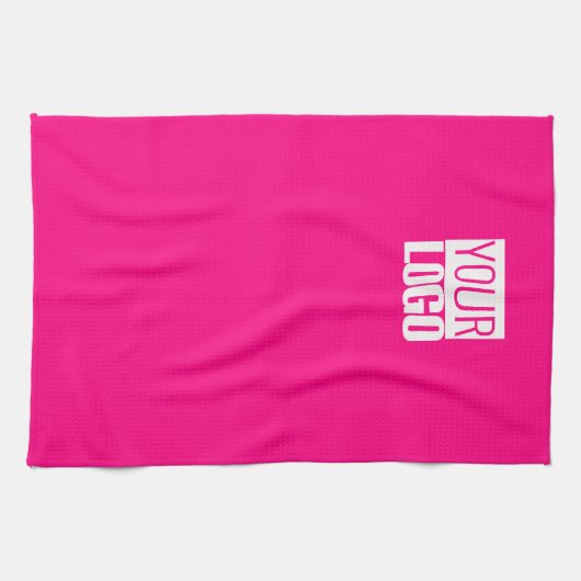 Linge De Cuisine Rose chaud - ajouter le logo (Horizontal)