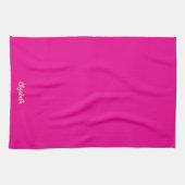 Linge De Cuisine Rose Chaud Et Or Tendance Nom Script Stylé (Horizontal)