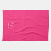 Linge De Cuisine Rose chaud personnalisé (Horizontal)