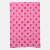 Linge De Cuisine Rose Chaud Sur Pois Rose Design Motif (Vertical)