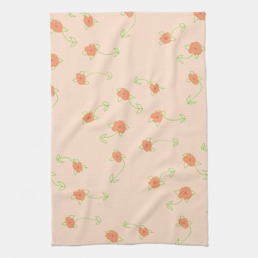Linge De Cuisine Rose clair avec corail (Vertical)