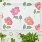 Linge De Cuisine Rose d'aquarelle florale (Plié)