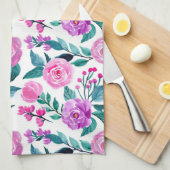 Linge De Cuisine Rose d'aquarelle rose et violet (Quart Plié)
