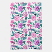 Linge De Cuisine Rose d'aquarelle rose et violet (Vertical)