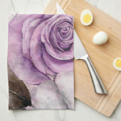 Linge De Cuisine Rose d'aquarelle violet et papillon (Quart Plié)