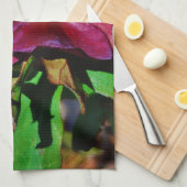 Linge De Cuisine Rose de carême rose Bourgogne (Quart Plié)