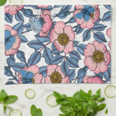 Linge De Cuisine Rose de chien et papillons (Plié)