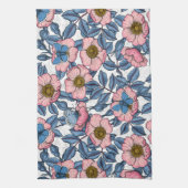 Linge De Cuisine Rose de chien et papillons (Vertical)