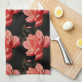 Linge De Cuisine rose de pêche et détritus (Quart Plié)