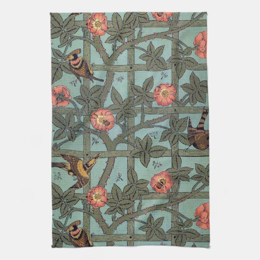 Linge De Cuisine Rose d'Escalades & Petit Oiseau, William Morris (Vertical)
