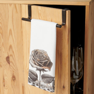 Linge De Cuisine Rose du désert, fleur botanique vintage