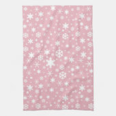 Linge De Cuisine Rose en pastel de Noël de motif élégant de flocon (Vertical)