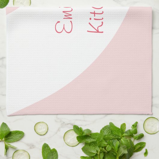 Linge De Cuisine Rose et blanc (Plié)