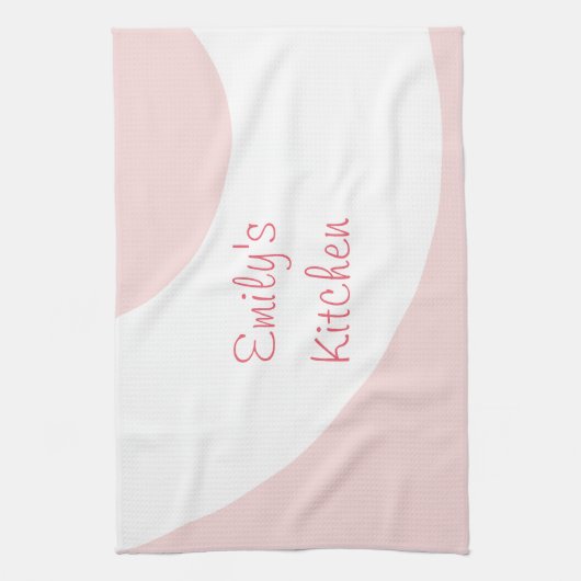 Linge De Cuisine Rose et blanc (Vertical)