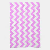 Linge De Cuisine Rose et blanc en zigzag (Vertical)