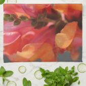 Linge De Cuisine Rose et fleurs tropicales oranges (Plié)