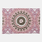 Linge De Cuisine Rose et Mocha Mandala Motif Géométrie florale (Horizontal)