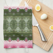 Linge De Cuisine Rose et vert (Quart Plié)