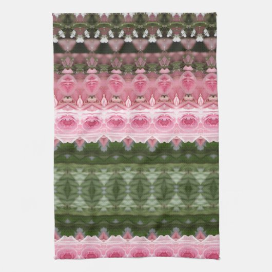 Linge De Cuisine Rose et vert (Vertical)