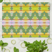 Linge De Cuisine Rose Et Vert (Plié)