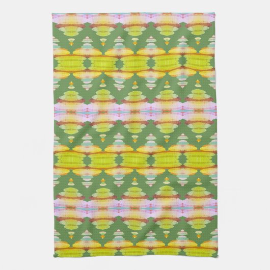 Linge De Cuisine Rose Et Vert (Vertical)