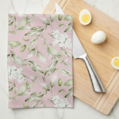 LINGE DE CUISINE ROSE ET VERT (Quart Plié)