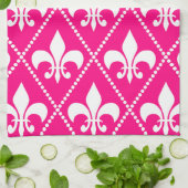 Linge De Cuisine Rose Fleur de Lis (Plié)
