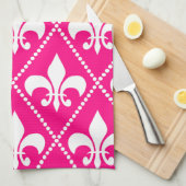 Linge De Cuisine Rose Fleur de Lis (Quart Plié)