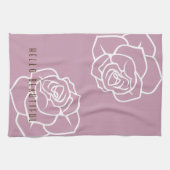 Linge De Cuisine Rose florale chic moderne (Horizontal)