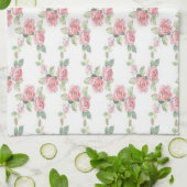 Linge De Cuisine Rose Florale Rose Chic Usé (Plié)
