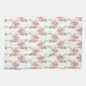 Linge De Cuisine Rose Florale Rose Chic Usé (Horizontal)