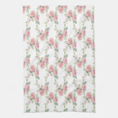 Linge De Cuisine Rose Florale Rose Chic Usé (Vertical)