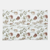 Linge De Cuisine Rose Florale Rouge Rose (Horizontal)