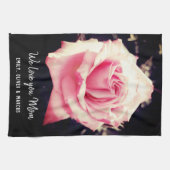 Linge De Cuisine Rose Flower Love you Maman Script photo (Horizontal)