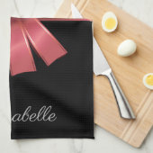 Linge De Cuisine Rose Foil et Bow (Quart Plié)