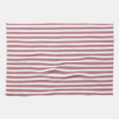 Linge De Cuisine Rose Gold Blanc Simple Rayé Horizontal (Horizontal)